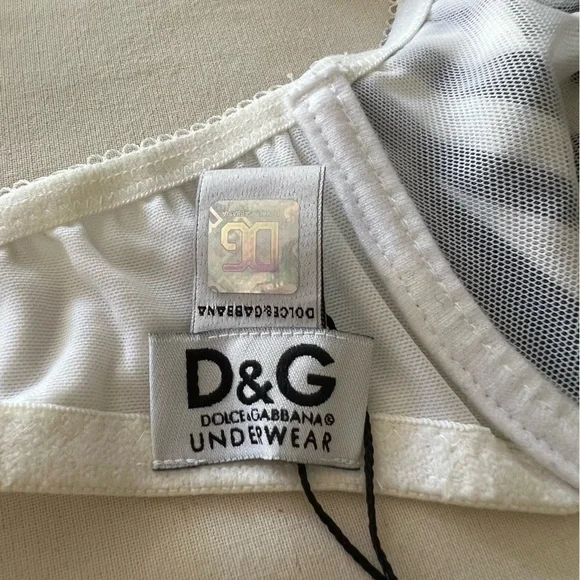 Vintage 90s Dolce & Gabbana Bra in Zebra Print w/ Logo - Picture 9 of 15